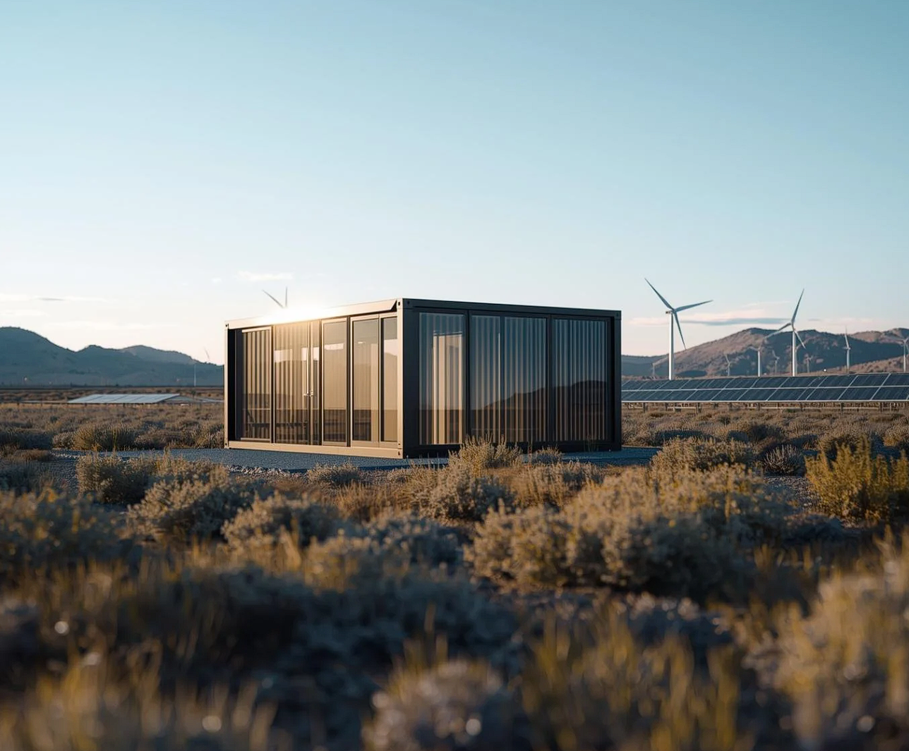 Modular compute container at remote energy site